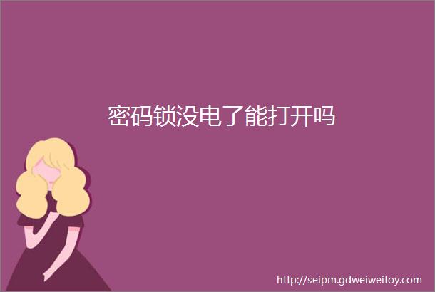 密码锁没电了能打开吗